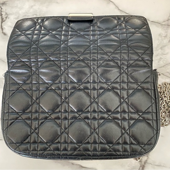 Christian Dior, Miss Dior Black Cannage Lambskin Small Flap Bag with Chain - Picture 3 of 16